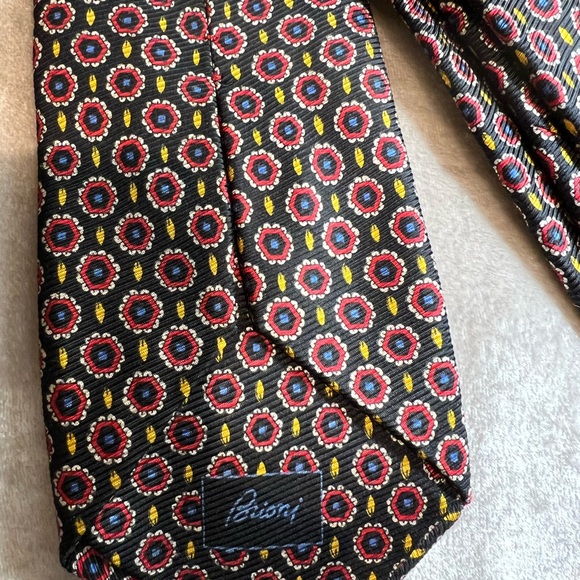 Brioni Multicolor Geometric Silk Tie Luxury Style